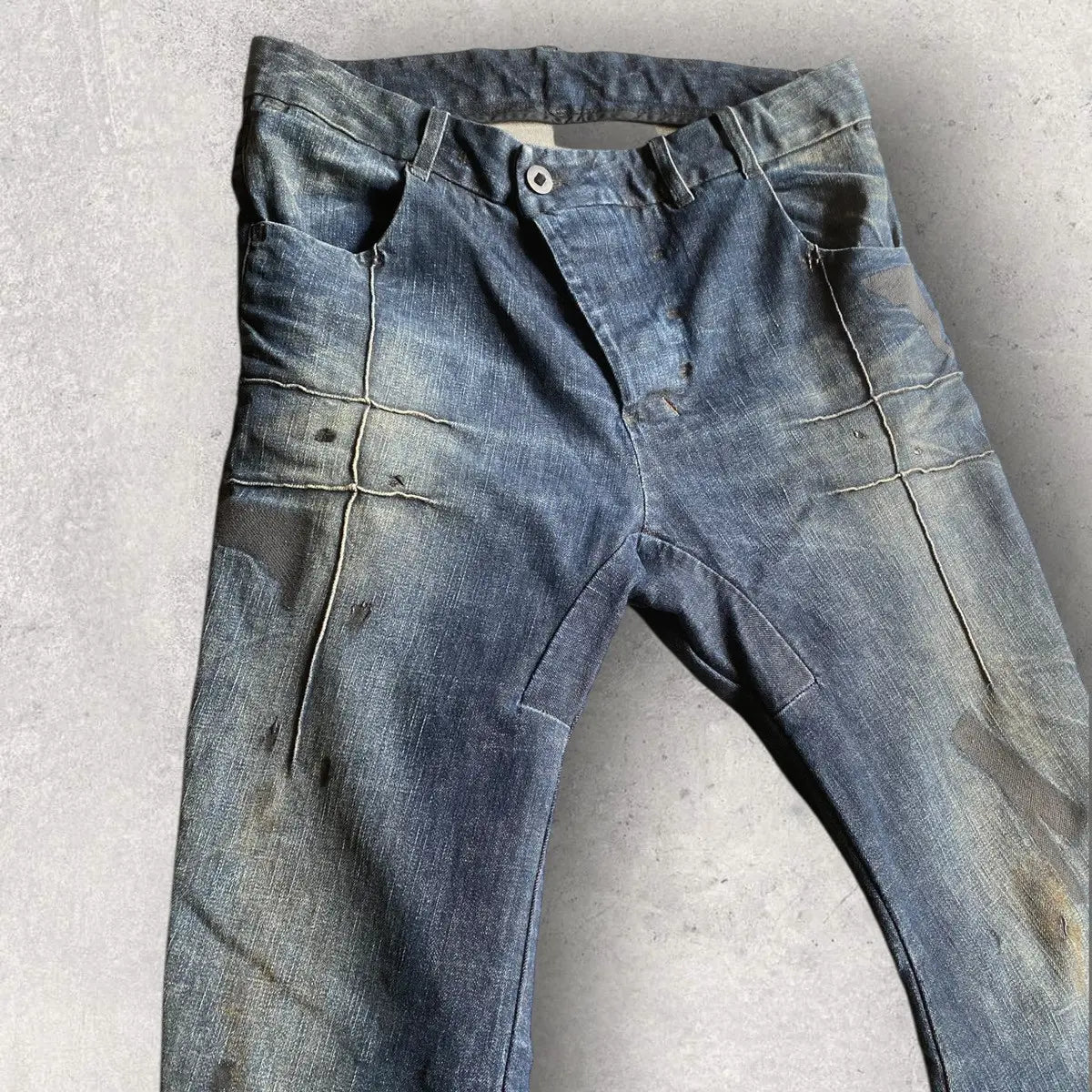 Boris Bidjan Saberi - AW21 P13 Tight Fit Dirty Dark Denim