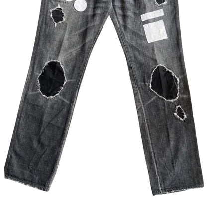 Number (N)ine : AW04 Give peace a chance Patch Denim
