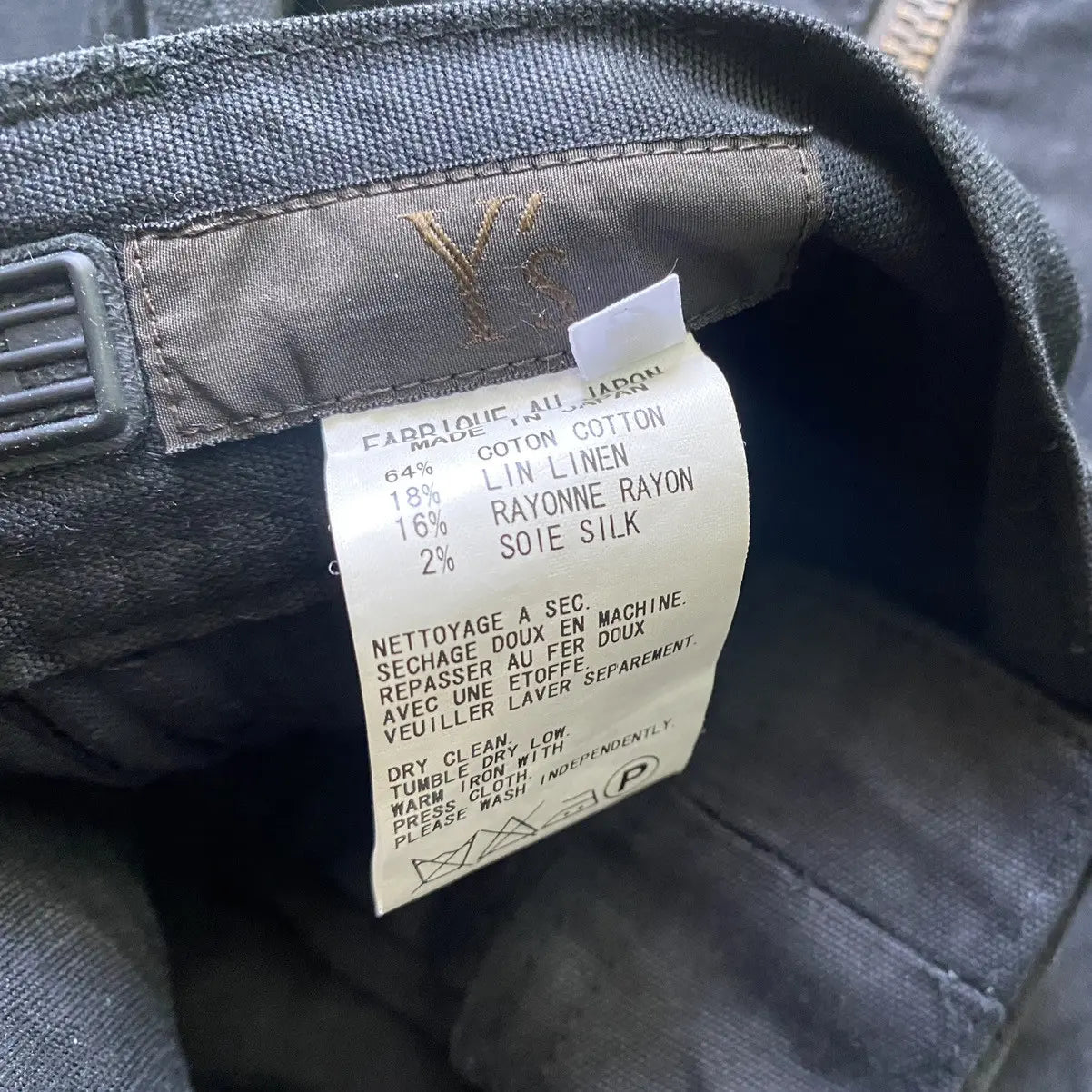 Yohji Yamamoto - Y’s Double Front Zip Cargo Pants