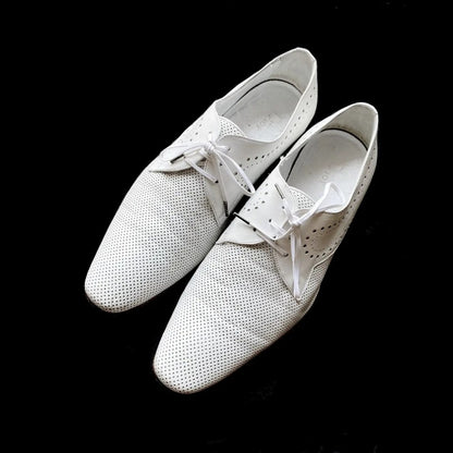 Dior Homme - 2008 Perforated Laser Cut White Derby Shoes