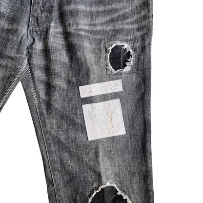 Number (N)ine : AW04 Give peace a chance Patch Denim