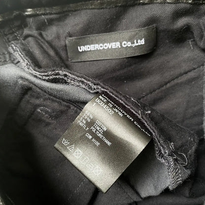 Undercover - SS18 Leather Waist Wool Vasity Patch Jeans