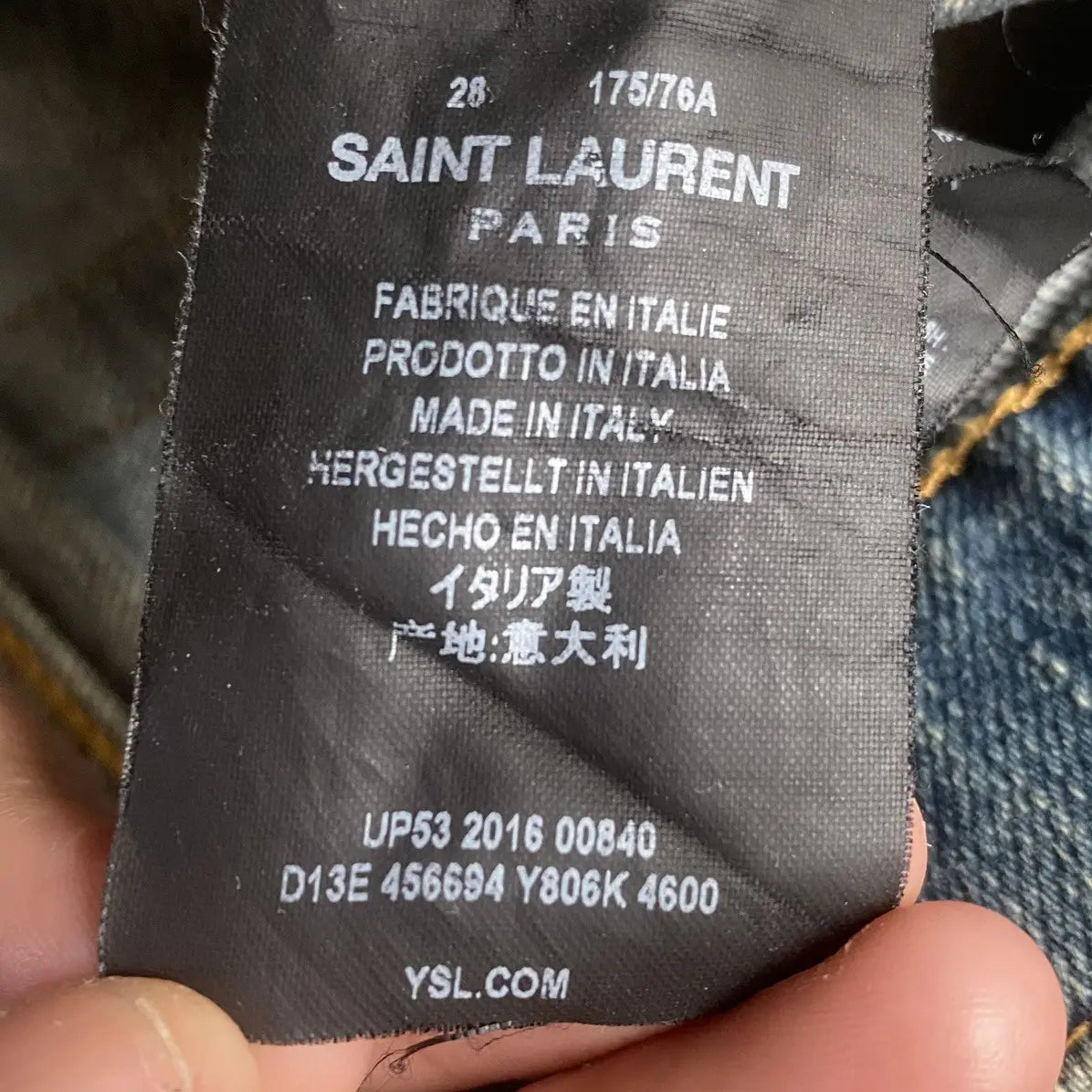 Saint Laurent Paris - SS16 Studded Leather Patch D02 Denim