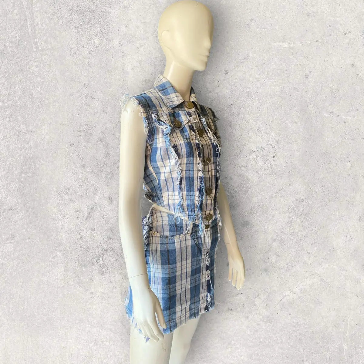 Vivienne Westwood - Vintage 1999 Blue Plaid Fray Hem Set