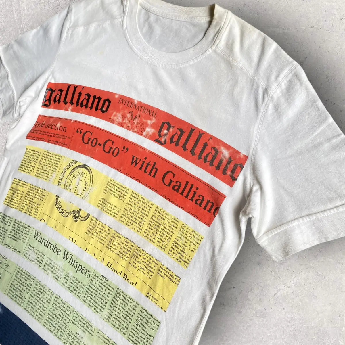 John Galliano - Newspaper Gazette Color Block Tee
