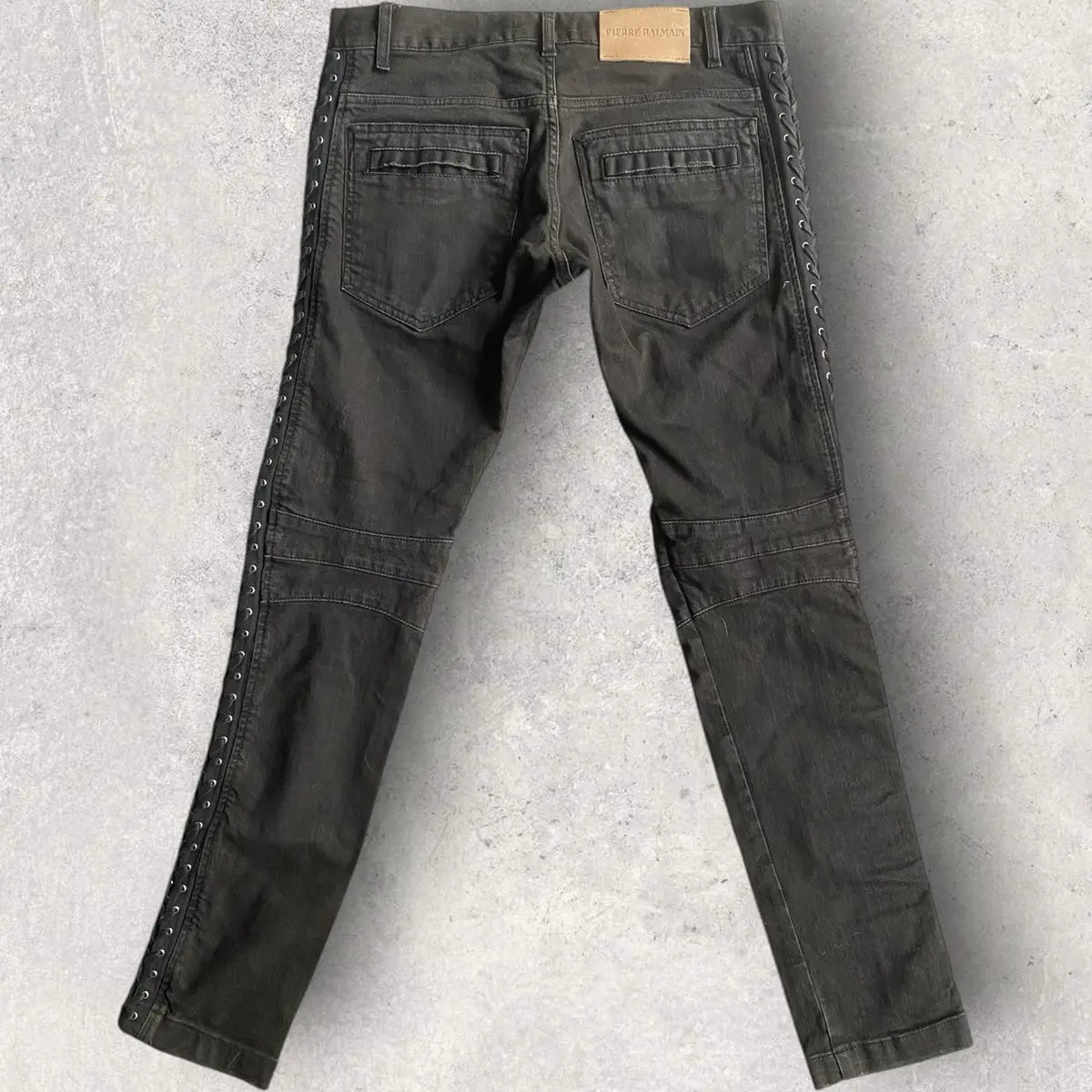 Balmain - SS13 Balmain Side Lace Biker Denim