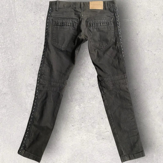 Balmain - SS13 Balmain Side Lace Biker Denim
