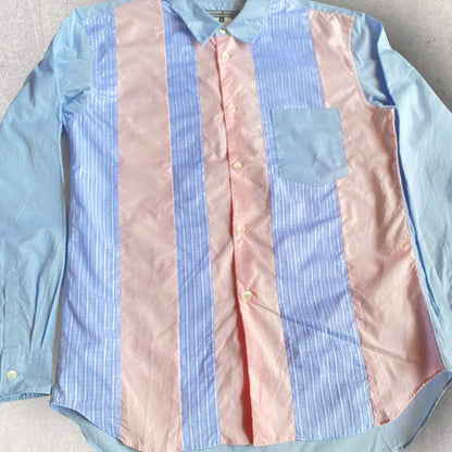 Comme des Garcons - Fall15 Pink/Stripe Patches Shirt