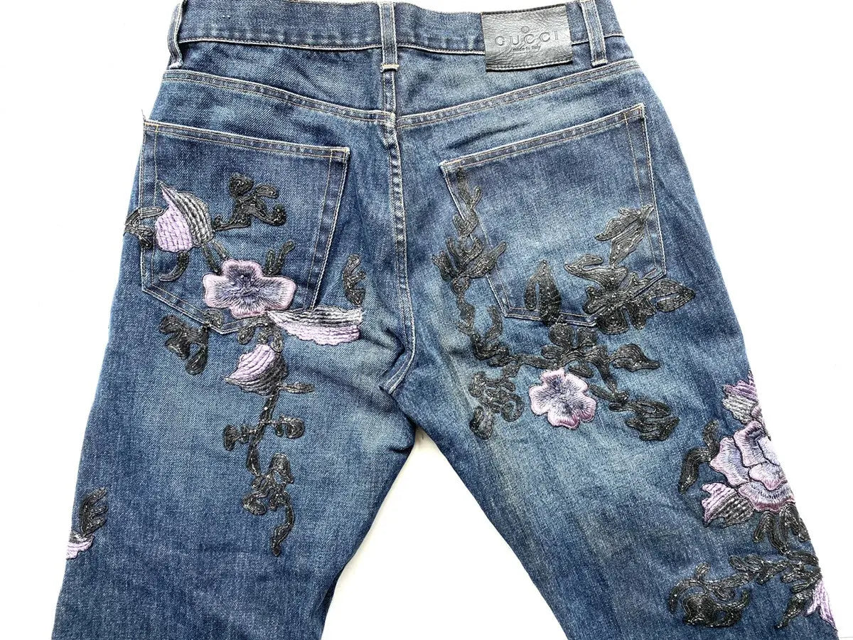 Gucci - Fall99 AD And Runway Floral Embroiled Denim