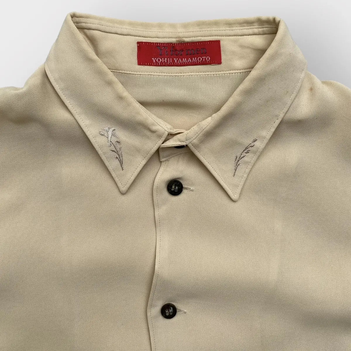 Yohji Yamamoto - Y’s Shirt For Men Embroidered Collar Oversized Rayon Shirt