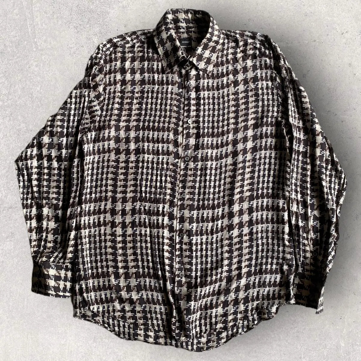 Jil Sander - Silk Houndstooth Print Shirt