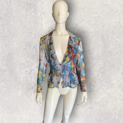 Dries Van Noten - Archive Runway SS01 Floral Silk Blazer