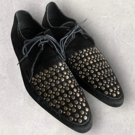 Burberry - Fall13 Studded Black Pony Hair Shoes christopher bailey