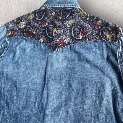 Saint Laurent Paris - SS15 Paisley Denim Western Shirt