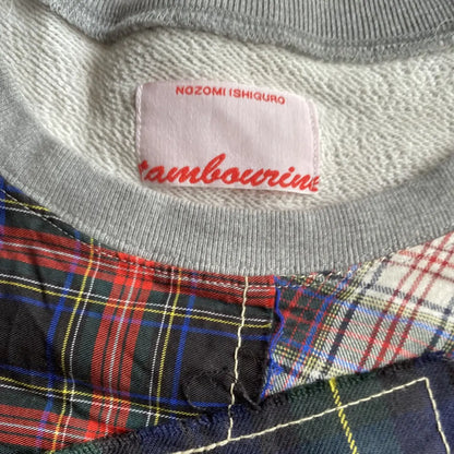 Nozomi Ishiguro - 2014 Plaids Patchwork Short Sleeve Crop Sweatshirt