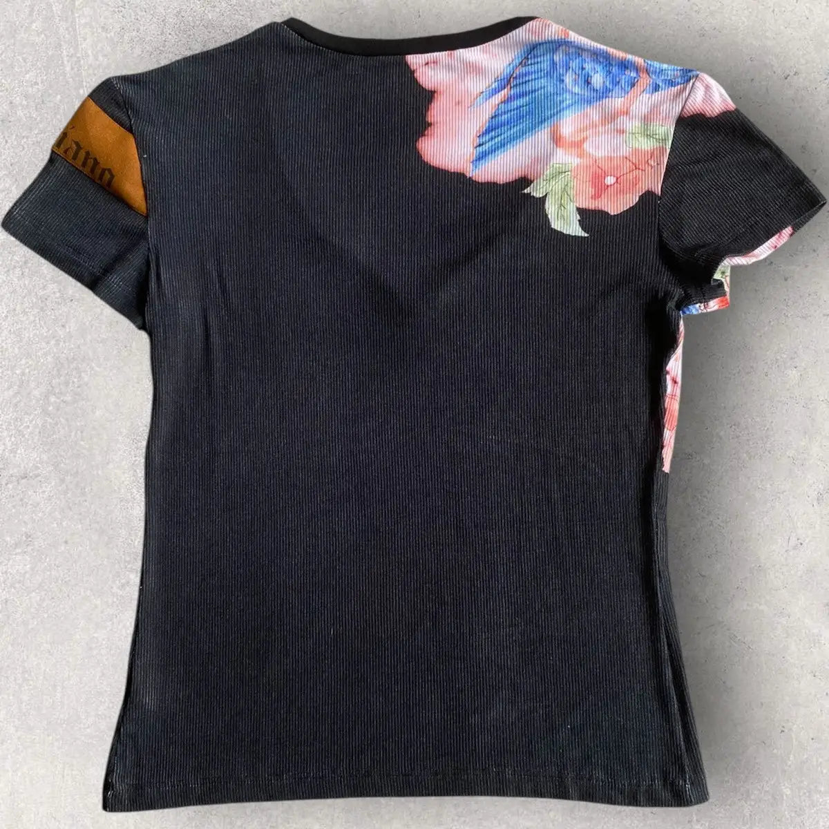 John Galliano - Vintage Rare Koi Fish Silk Blend Micro Ribbed T Shirt