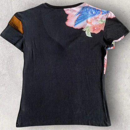 John Galliano - Vintage Rare Koi Fish Silk Blend Micro Ribbed T Shirt
