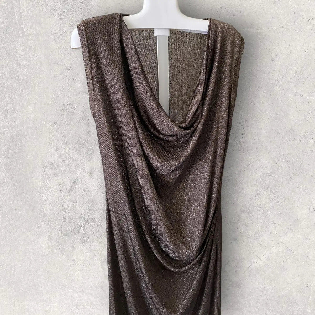 Vivienne Westwood - Fall 2011 Brown Glitter Cowl Neck Dress