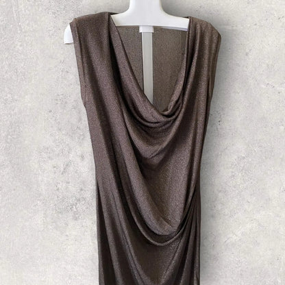 Vivienne Westwood - Fall 2011 Brown Glitter Cowl Neck Dress