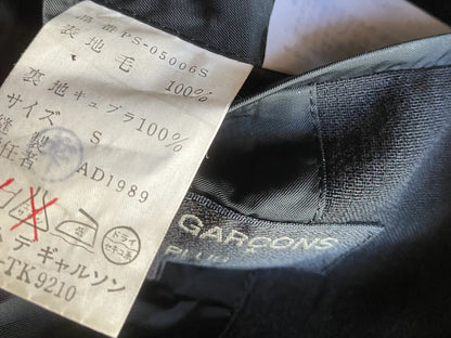 Comme des Garcons - Vintage 1989 Black Plaid Wool Oversized Blazer Jacket