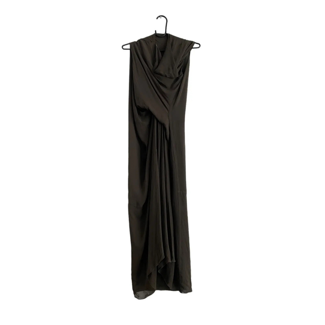 Rick Owens - SS12 NASKA brown tornado dress with draping and pleats