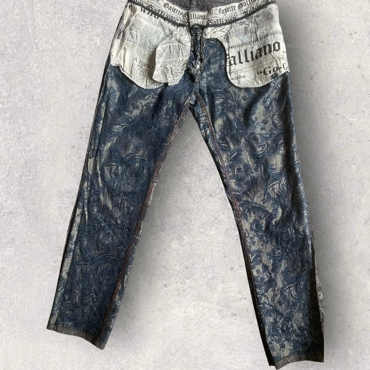 John Galliano - SS06 Wax Floral Jacquard Pants