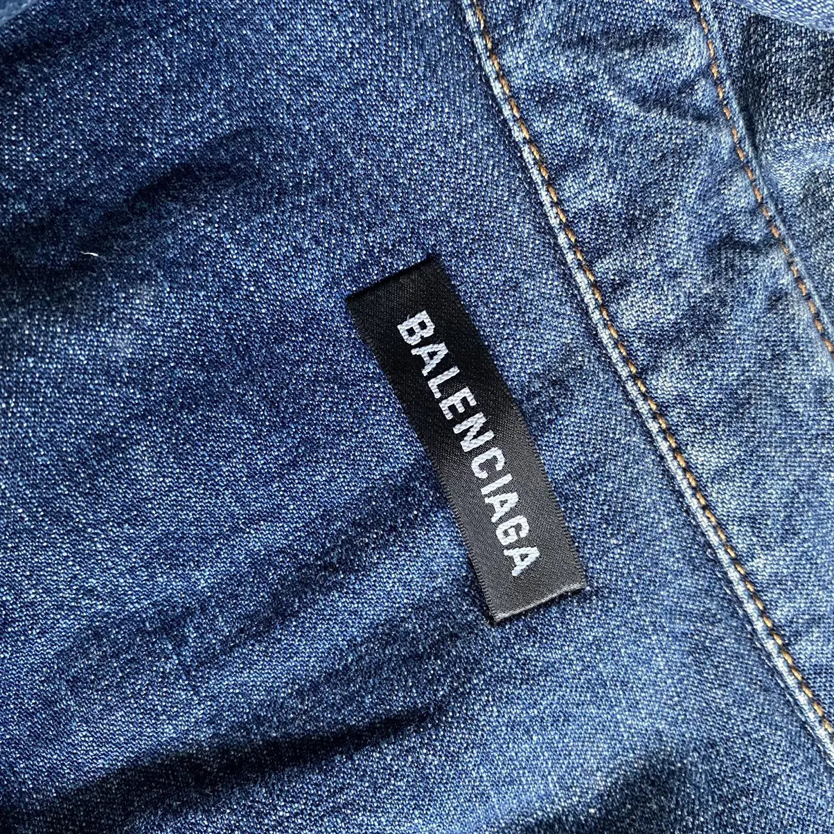 Balenciaga - 2019 Back Logo Embroidered Oversize Denim Shirt
