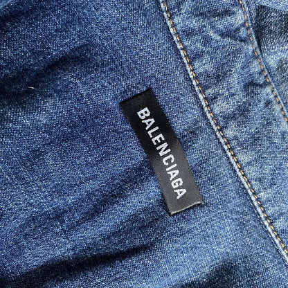 Balenciaga - 2019 Back Logo Embroidered Oversize Denim Shirt