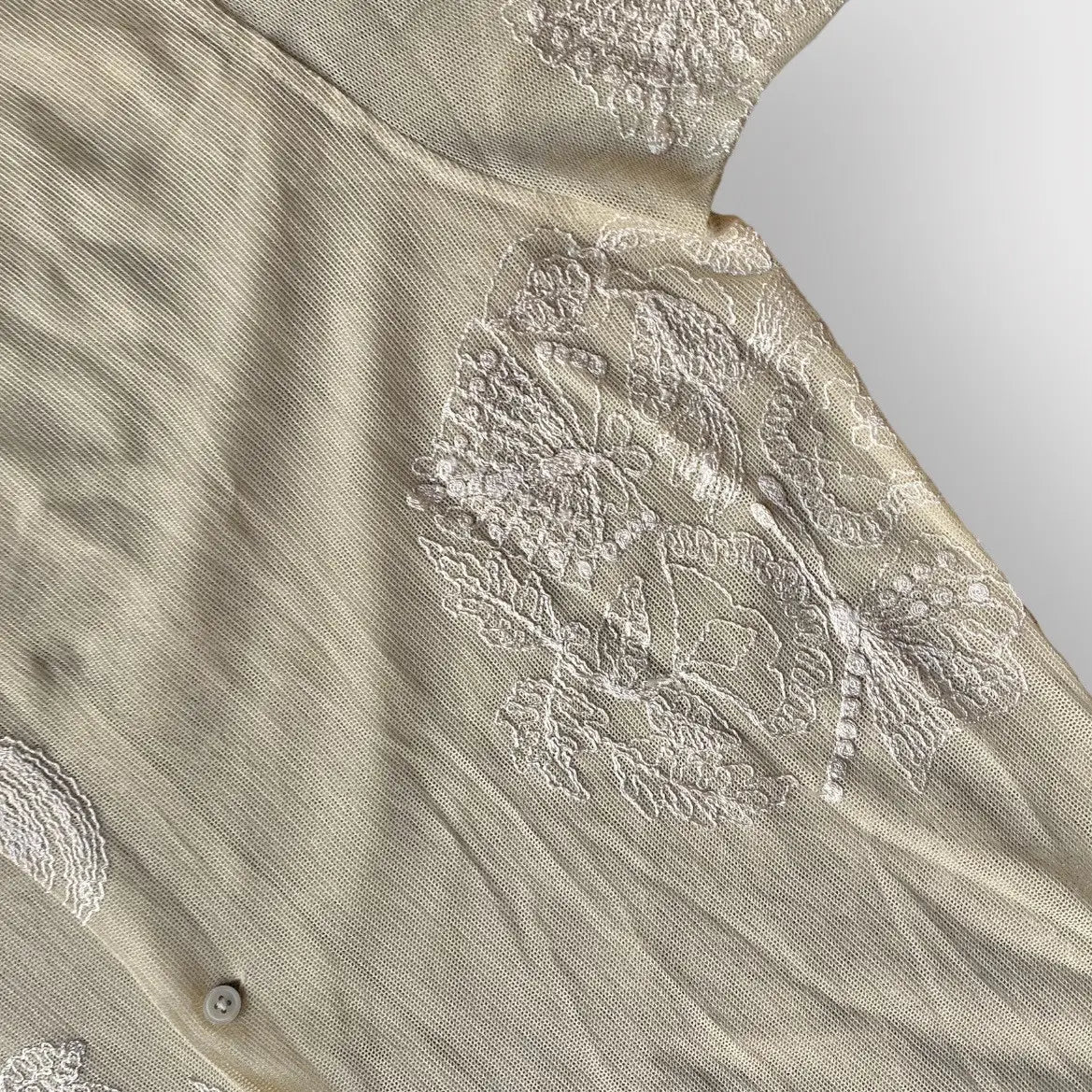 Bode - Moth Veil embroidered Mesh shirt