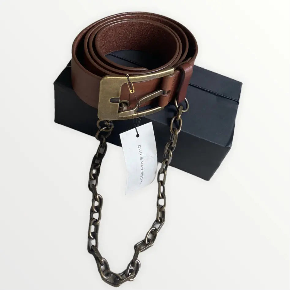 Dries Van Noten - SS20 Runway Chain Leather Belt