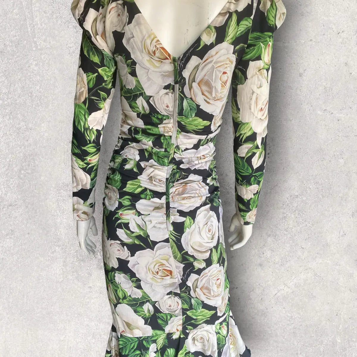Dolce & Gabbana - Fall19 Floral Print Sweat heart Neck Dress