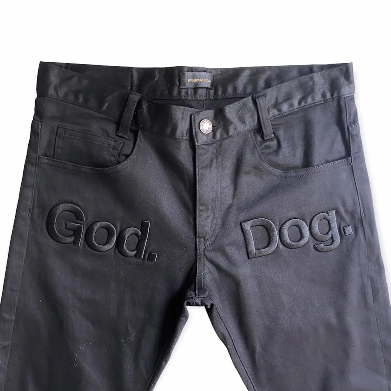 Undercover - SS14 GOD DOG Embroidered Pants + God Dog Knit Sweater