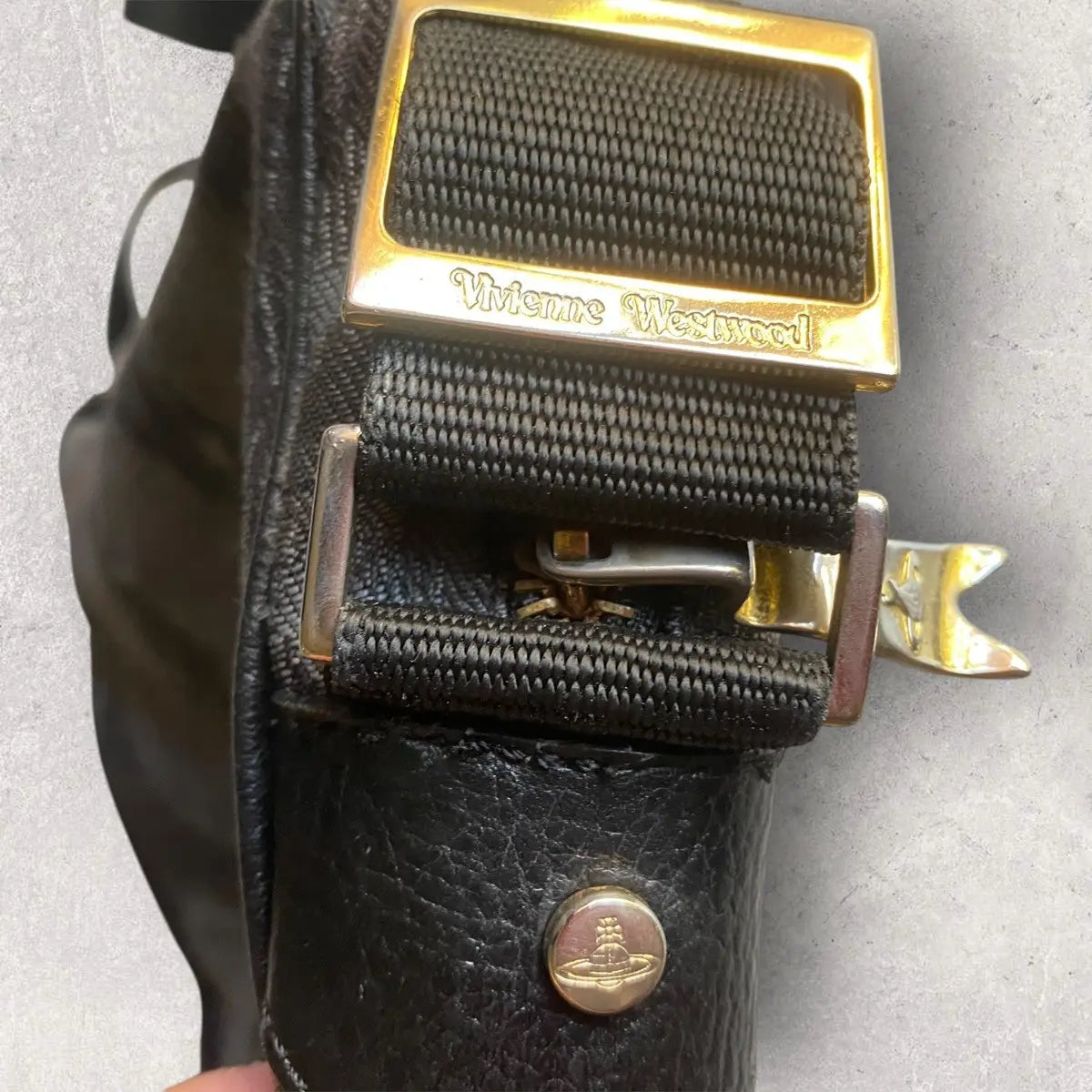 Vivienne Westwood - Black Jacquard Leopard Cross body Bag