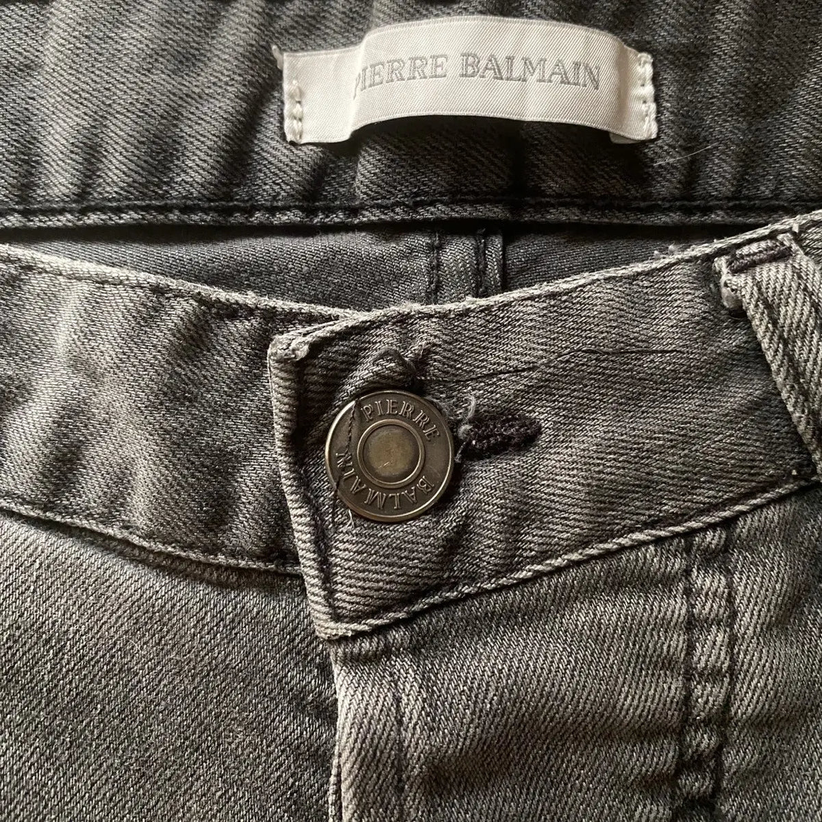 Balmain - Biker Dart Knees Dark Grey Jeans