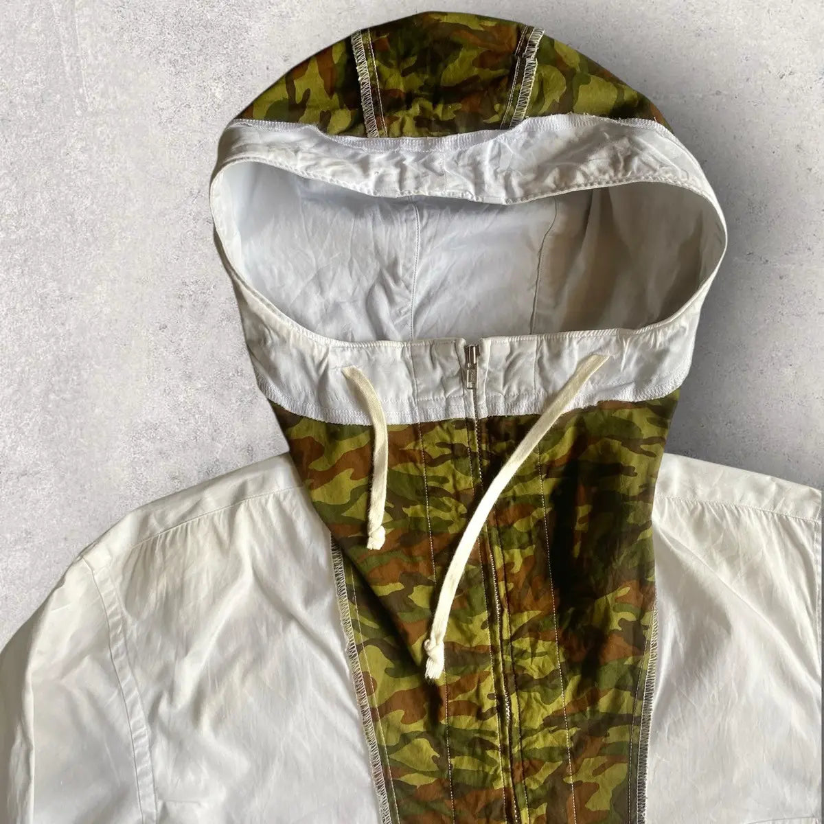 Comme des Garcons - Camo Zip Up White Hoodie Shirt