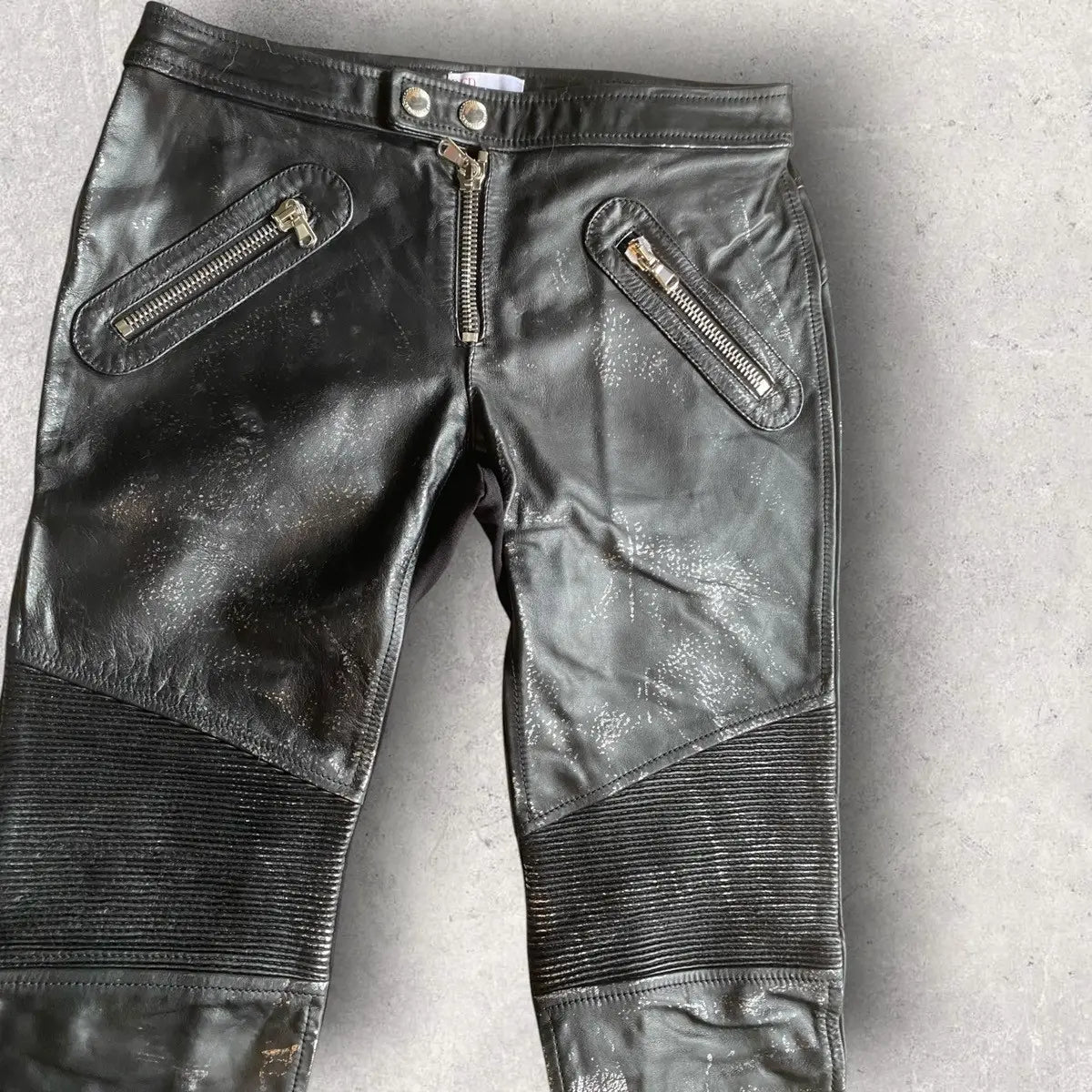 Valentino - Painted Leather Biker Pants