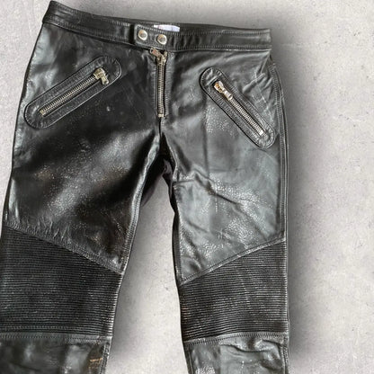 Valentino - Painted Leather Biker Pants