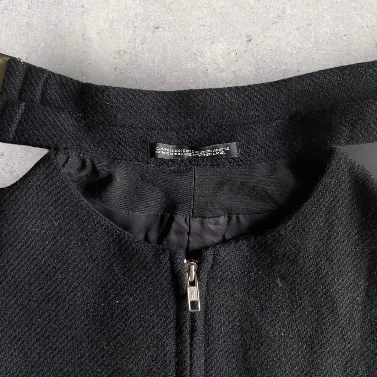 Yohji Yamamoto - Yohji Noir Double Strap Collar Black Wool Vest