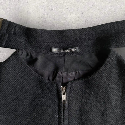 Yohji Yamamoto - Yohji Noir Double Strap Collar Black Wool Vest