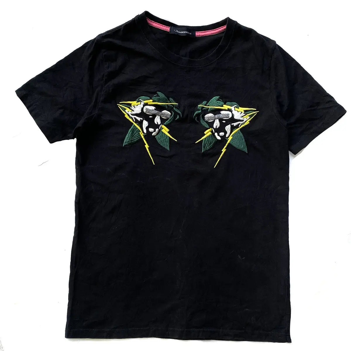 Undercover - John Undercover Skull lighting Embroidered T Shirt