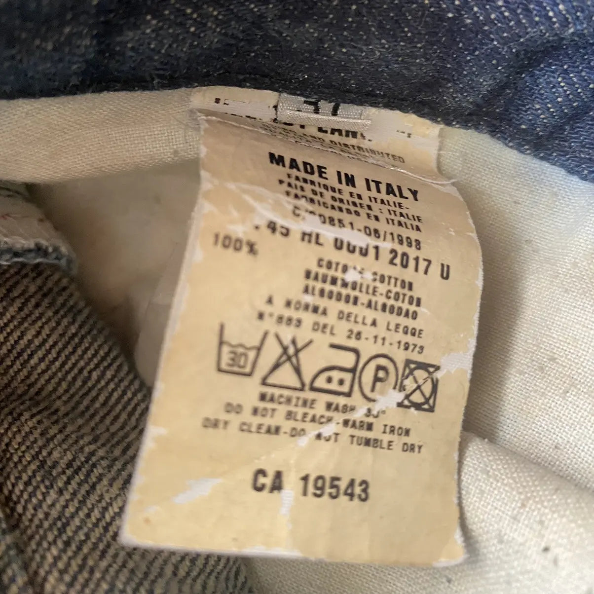 Helmut Lang - 1998 Archive Dark Blue Jeans