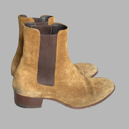 Saint Laurent Paris  SLP Wyatt 40 Suede Chealsea Boots