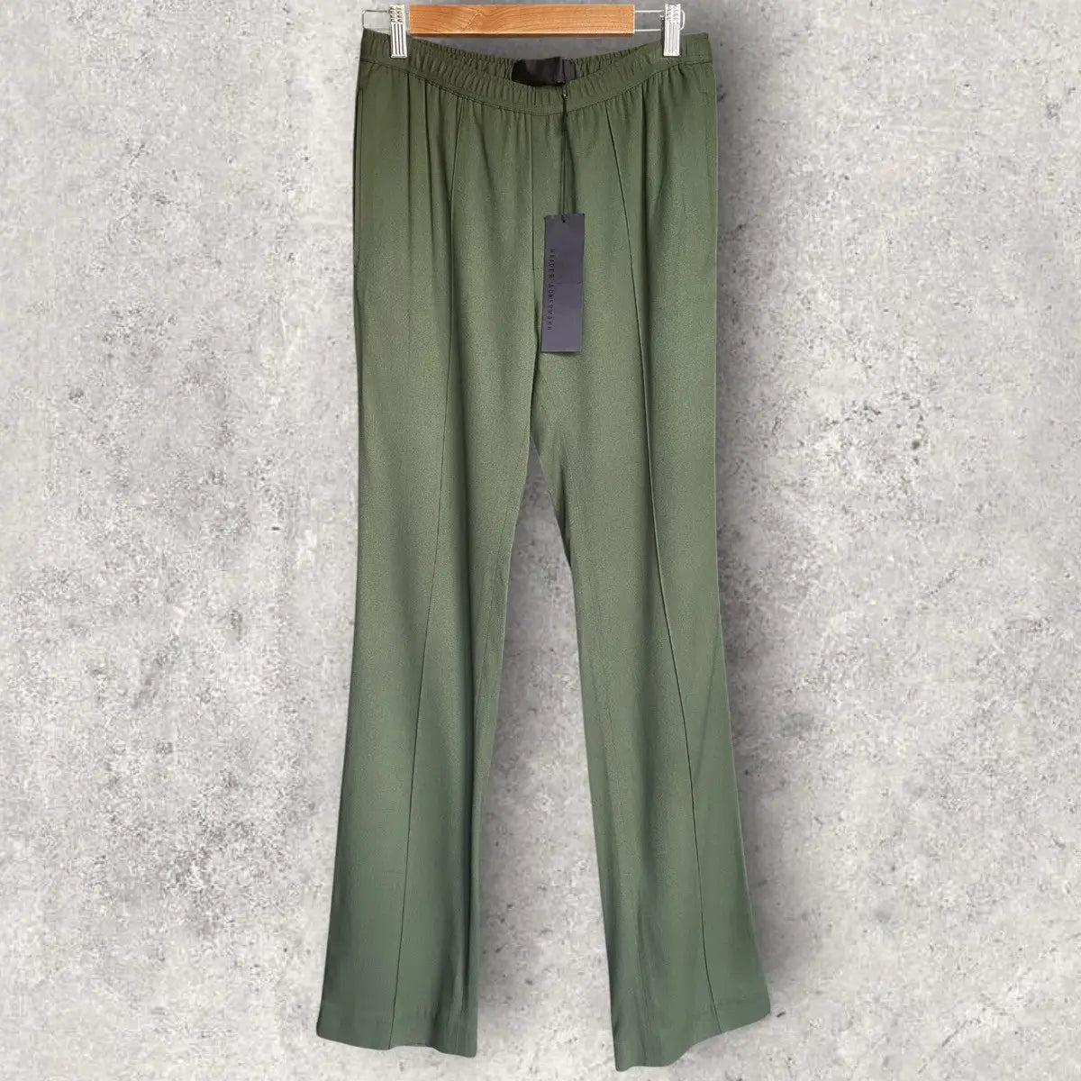 Haider Ackermann - SS20 Khaki Green Elastic Waist Band Trousers
