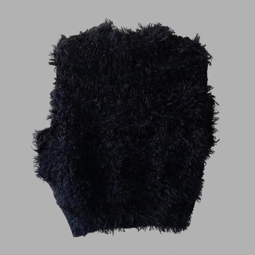 Comme des Garcons - Wool Rayon faux Fur Asymmetric Blouse