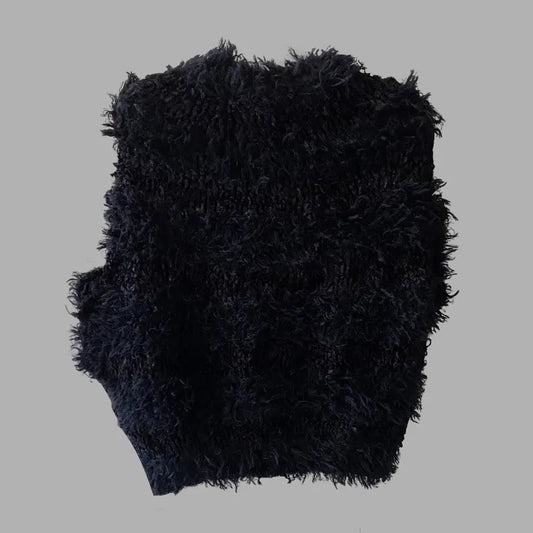 Comme des Garcons - Wool Rayon faux Fur Asymmetric Blouse