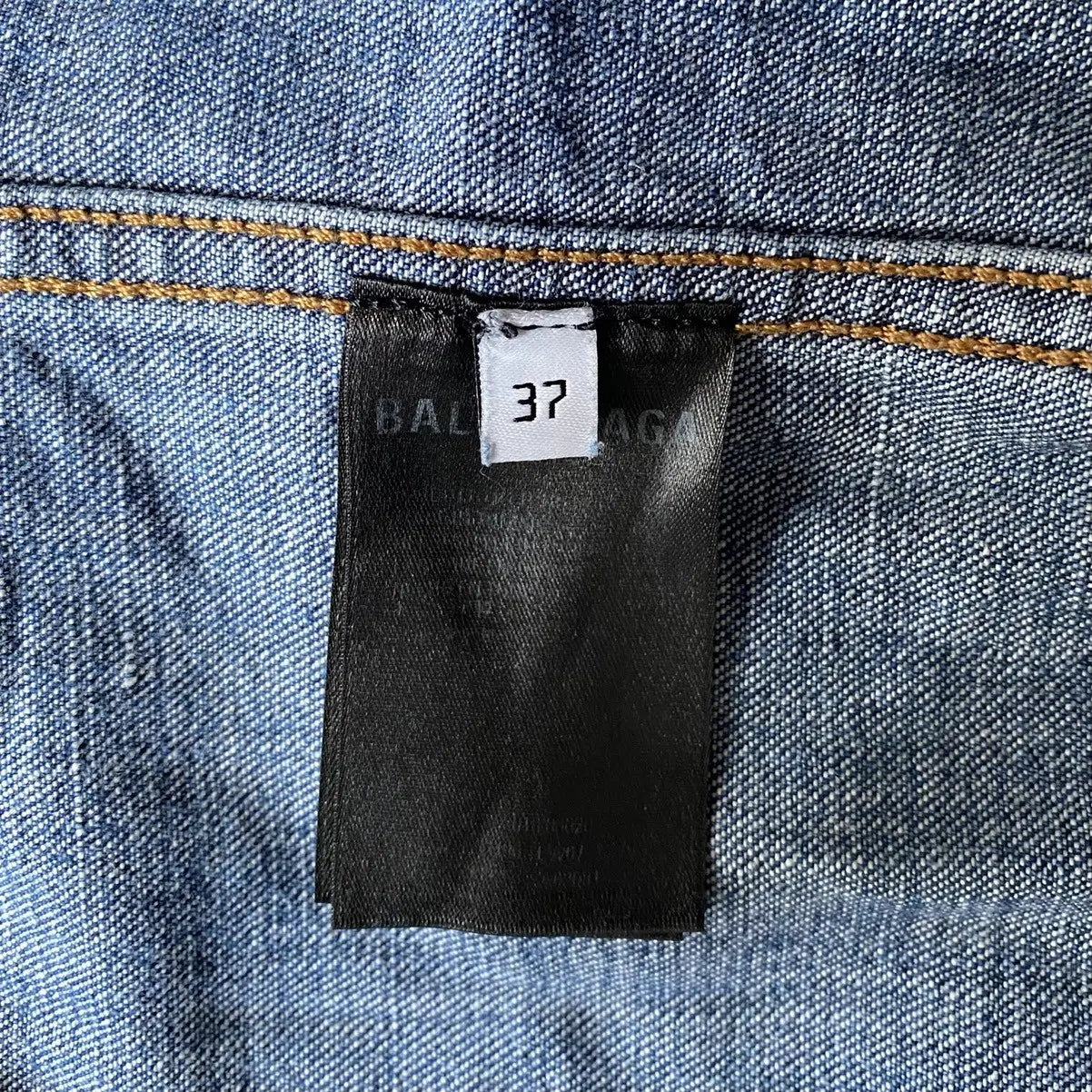 Balenciaga - 2019 Back Logo Embroidered Oversize Denim Shirt