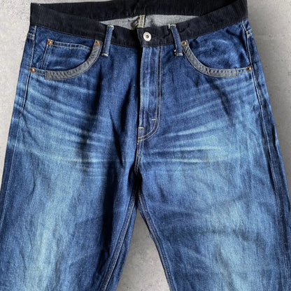 Comme des Garcons - Black Corduroy Contrast Waist Jeans
