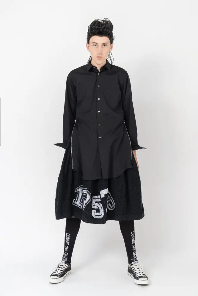 Comme des Garcons - Fall21 Black CDG Side Zip Long Shirt