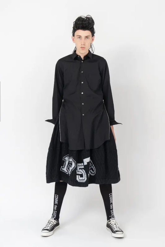 Comme des Garcons - Fall21 Black CDG Side Zip Long Shirt