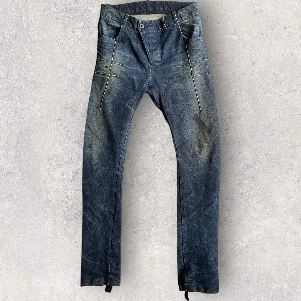 Boris Bidjan Saberi - AW21 P13 Tight Fit Dirty Dark Denim